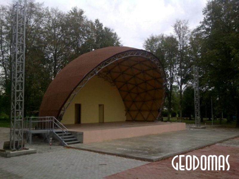 Public Park Stage Dome Ø15m | Estrada Geodesic Dome, Salcininkai, Lithuania