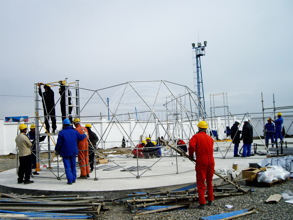 Tony Blair Visit to AZMECO Geodesic Domes Ø20m & Ø7m, Baku, Azerbaijan